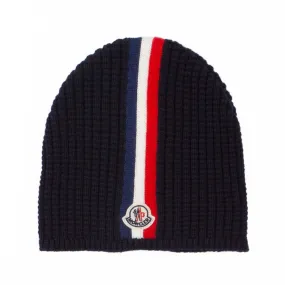 Moncler Blue Hat With Logo For Boy