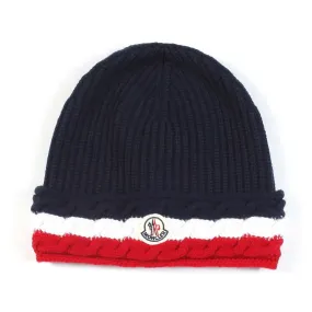 Moncler Child Tricolor Blue Hat