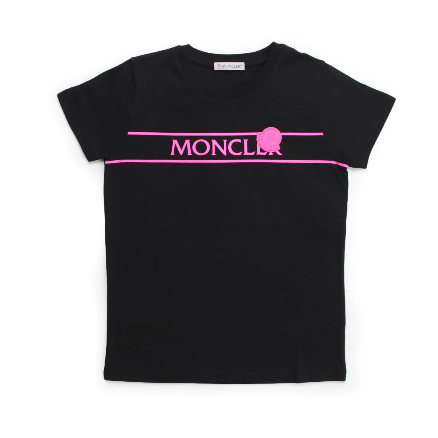 Moncler Girl Black T-Shirt With Logo 01