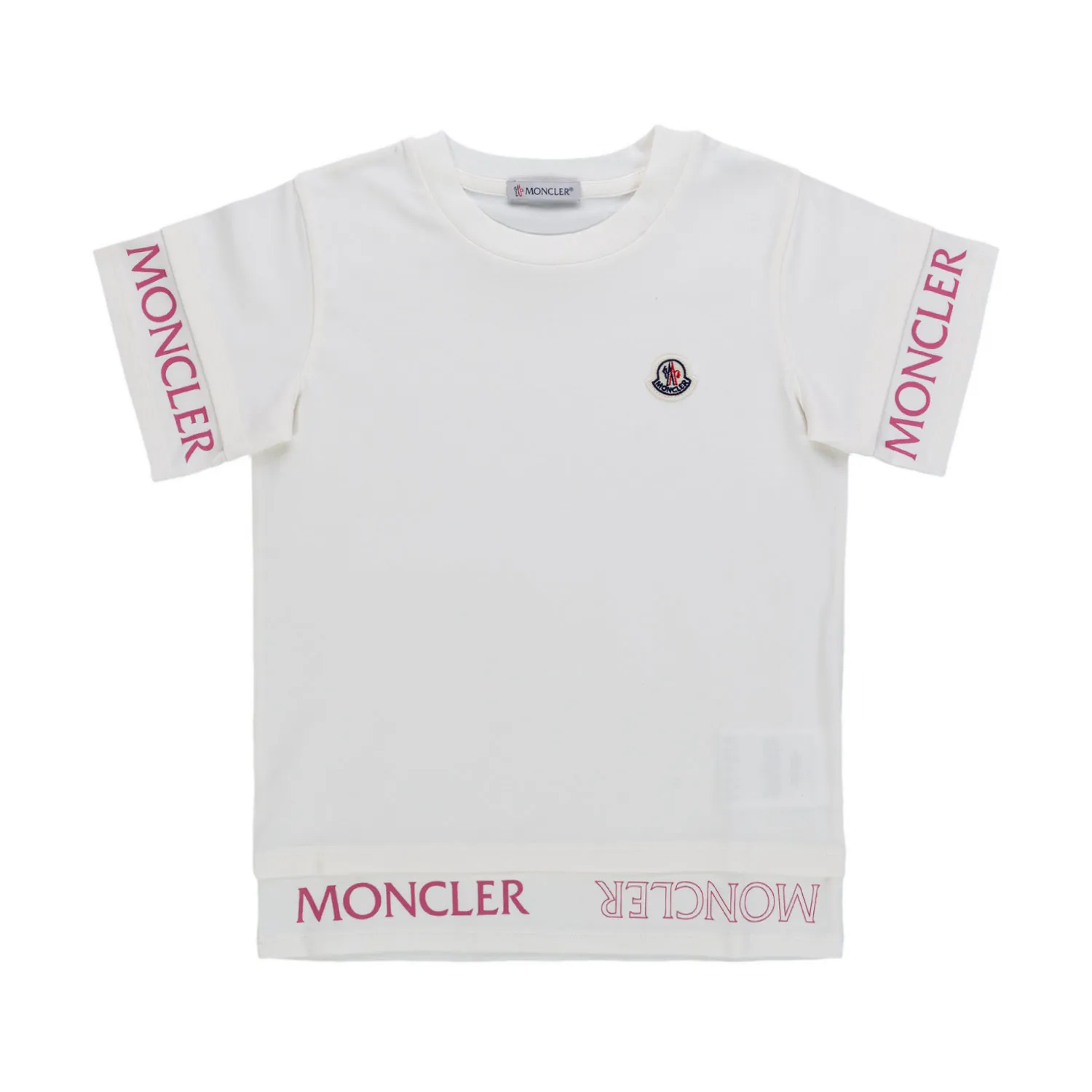 Moncler Girl White Logo Print T-Shirt