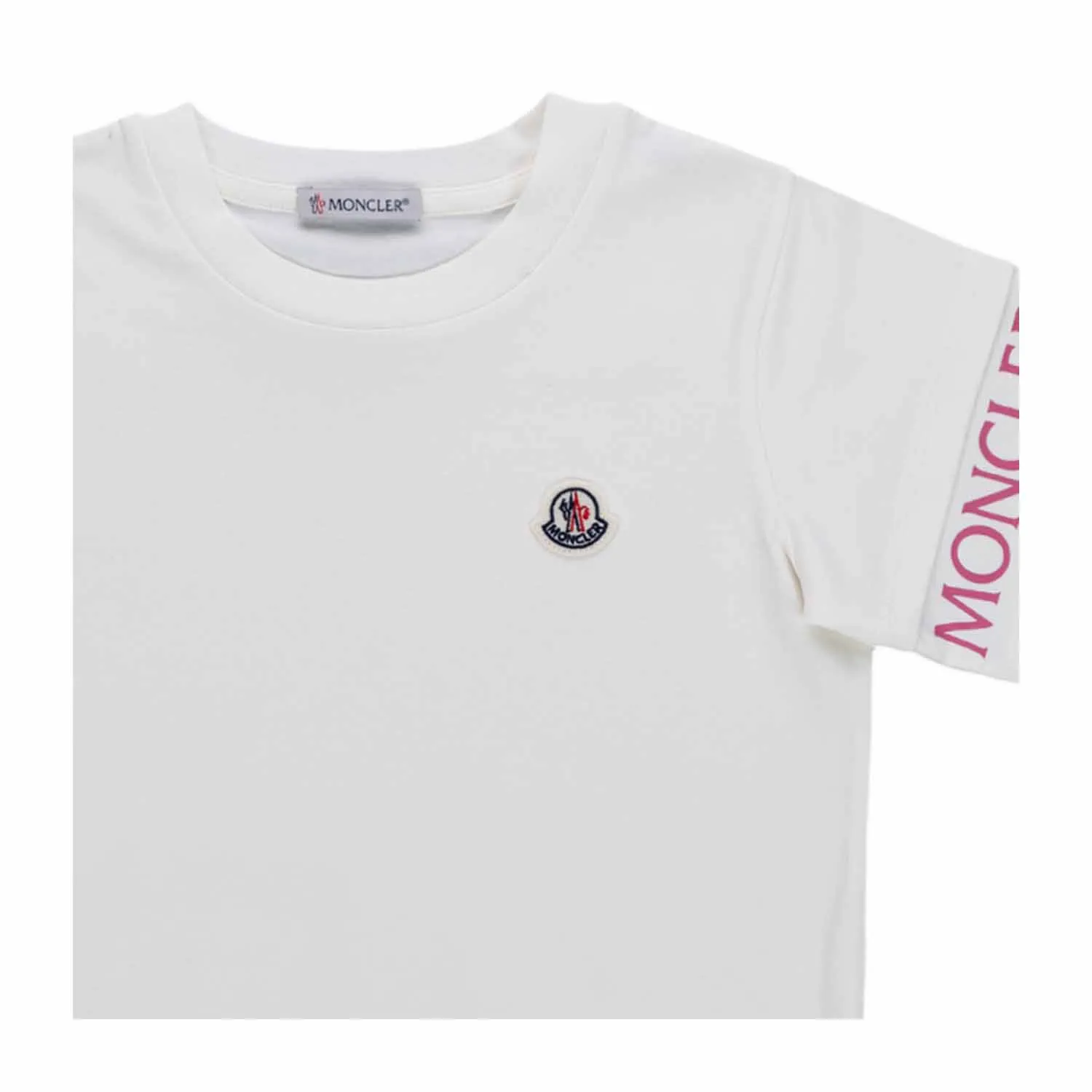 Moncler Girl White Logo Print T-Shirt