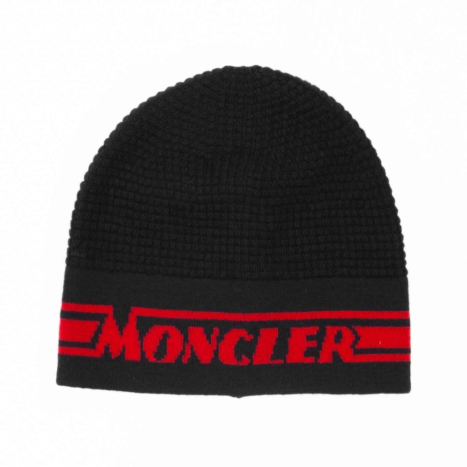 Moncler Logo Black Beanie For Boy