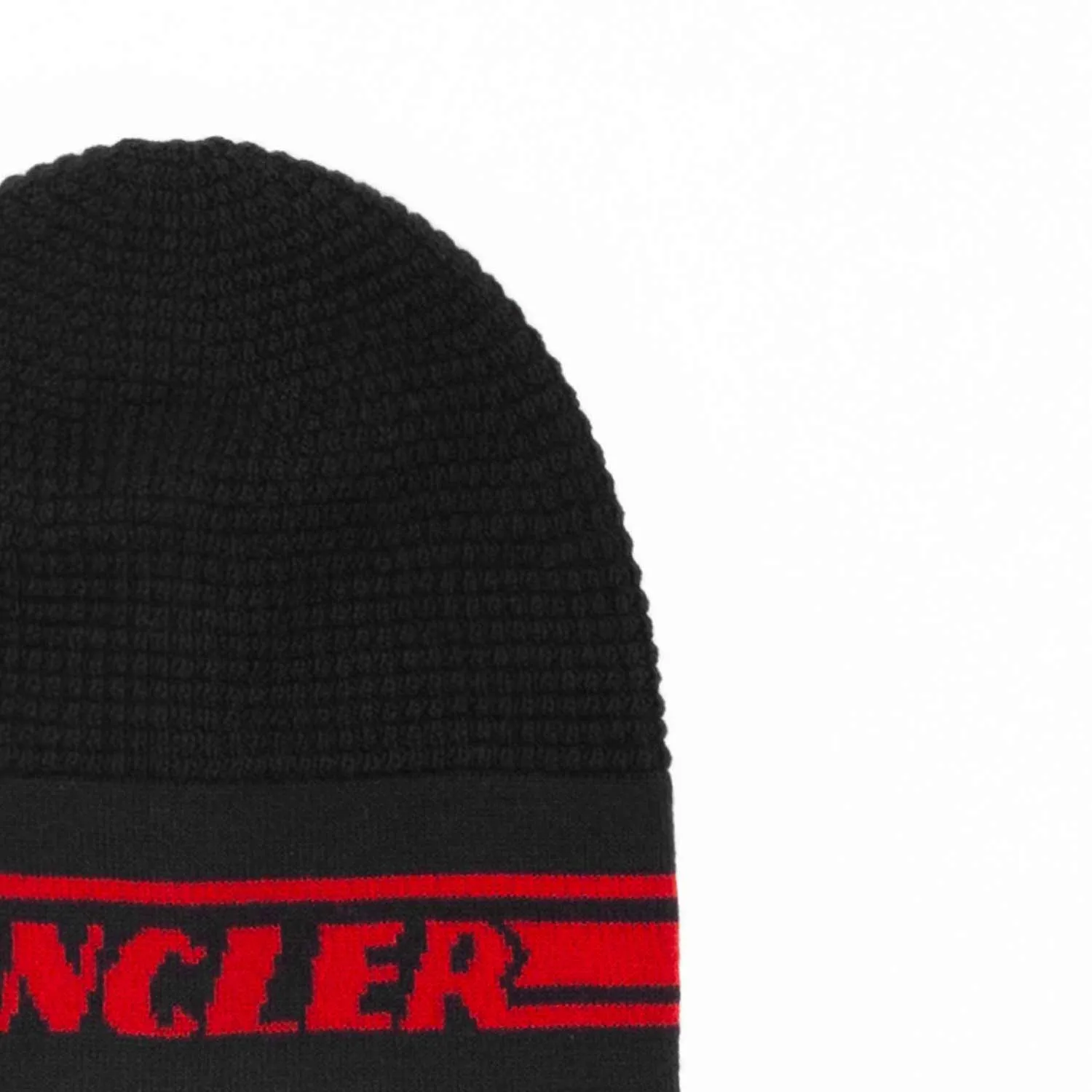 Moncler Logo Black Beanie For Boy