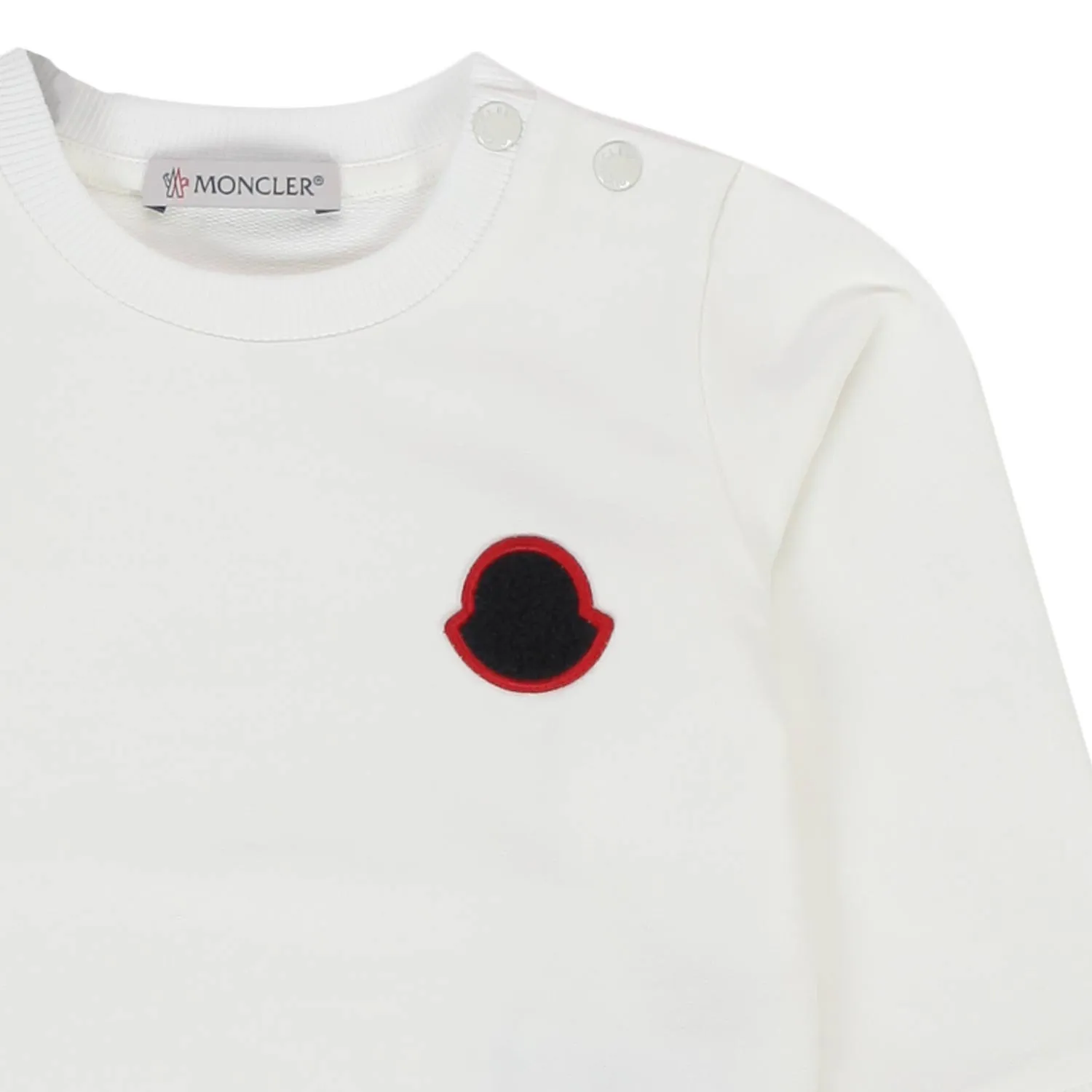 Moncler Milk White Sweatshirt With Patch For Baby