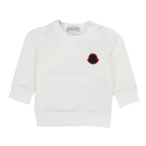 Moncler Milk White Sweatshirt With Patch For Baby