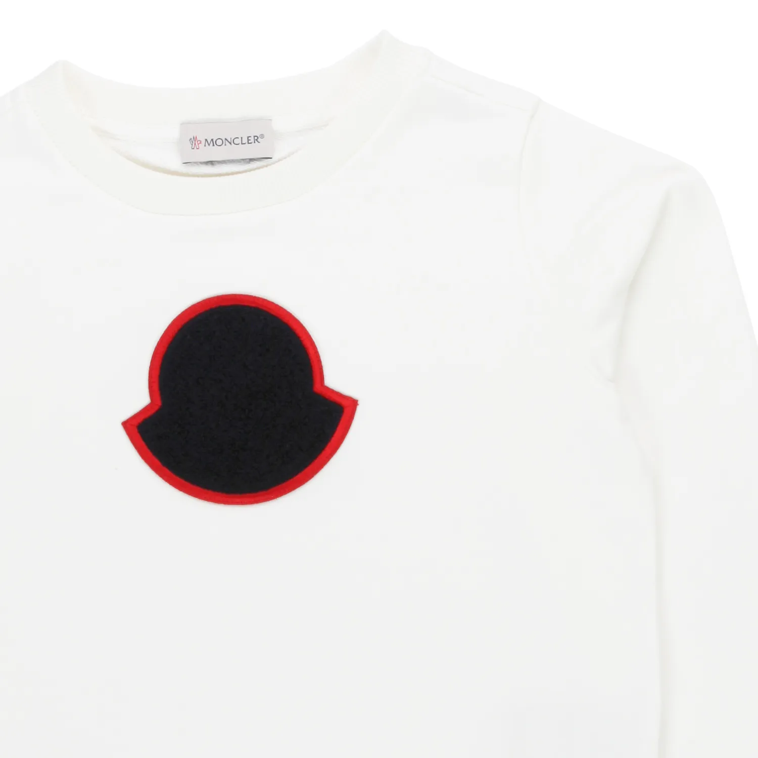 Moncler Milk White Sweatshirt With Patch For Children And Teen