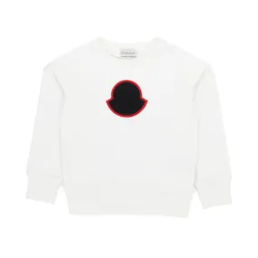 Moncler Milk White Sweatshirt With Patch For Children And Teen