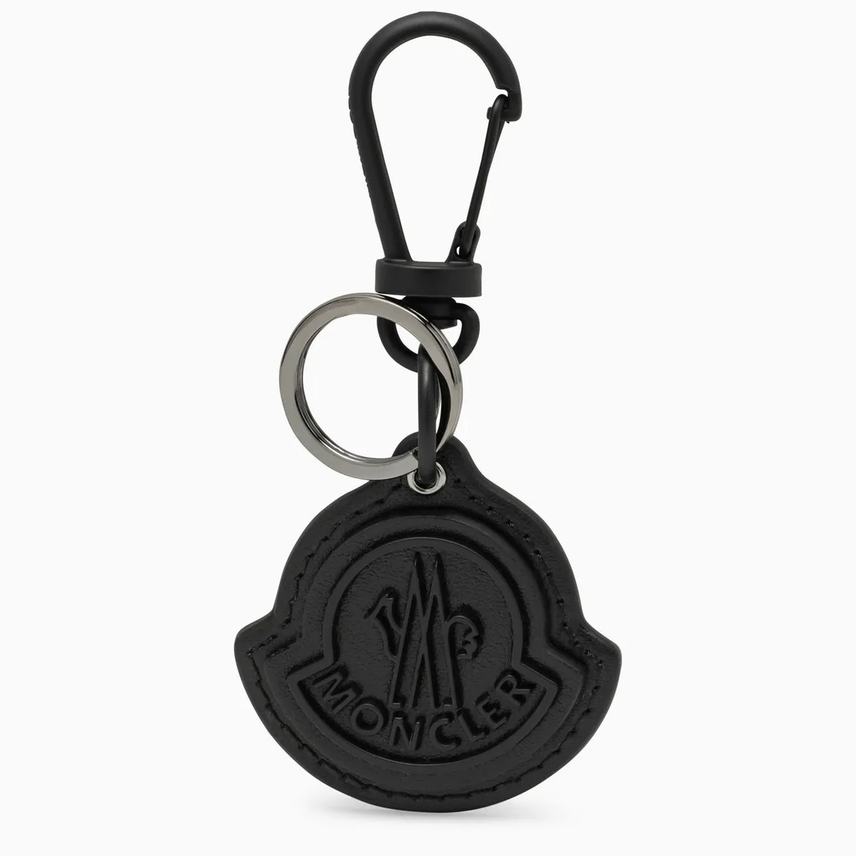 Moncler    Moncler Black Leather Keyring With Logo