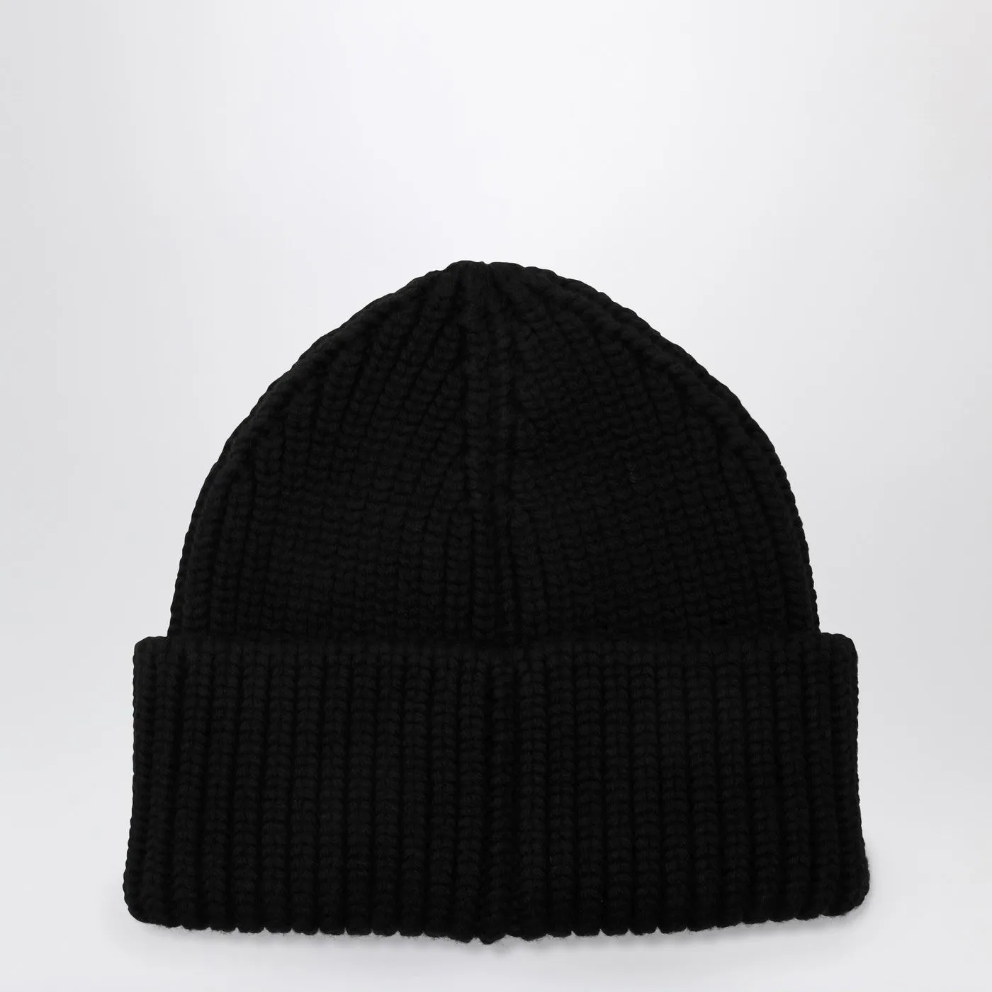 Moncler    Moncler Black Wool Beanie With Logo