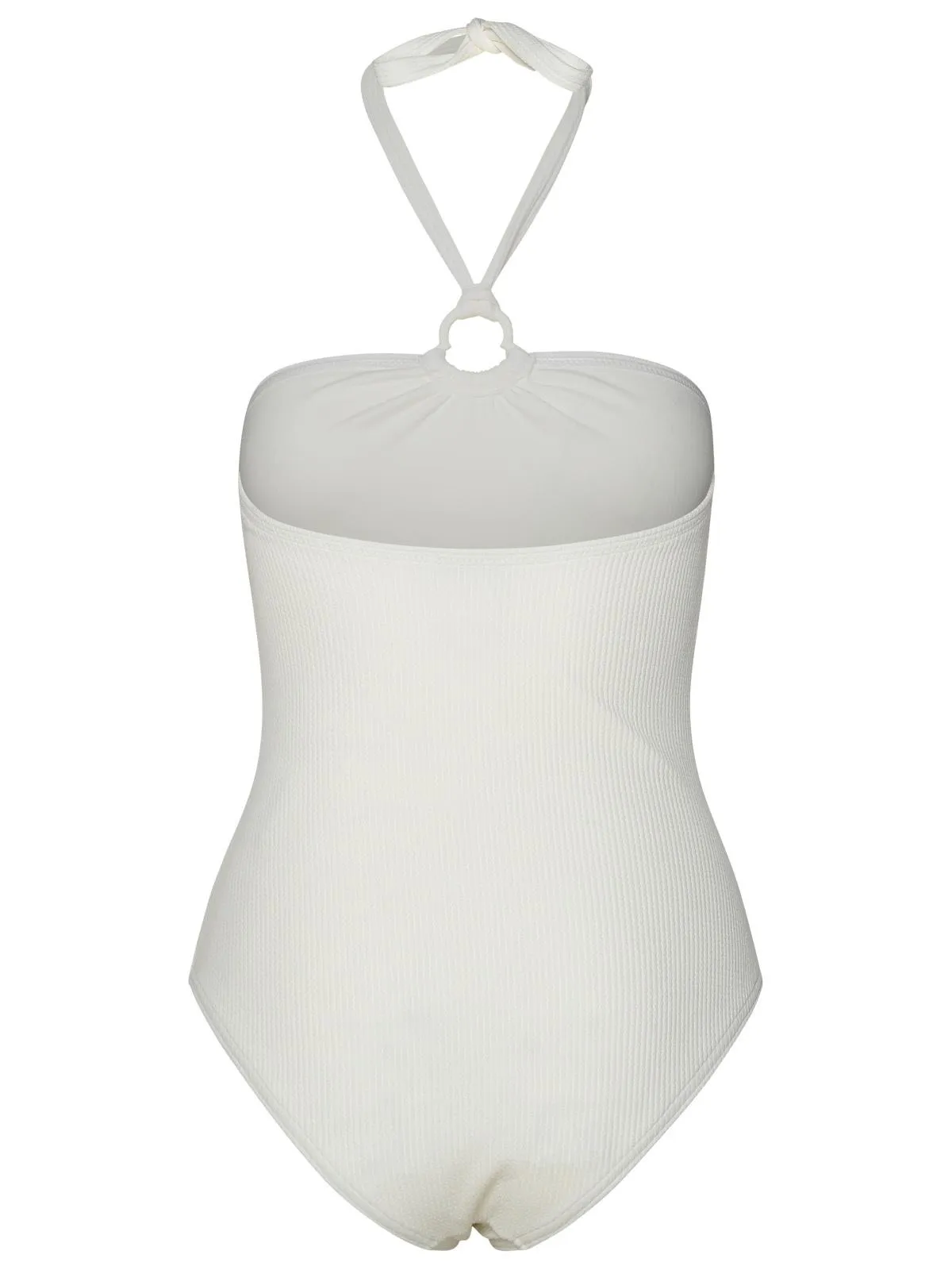 Moncler    Moncler One Piece Swimsuit In White Polyamide Blend