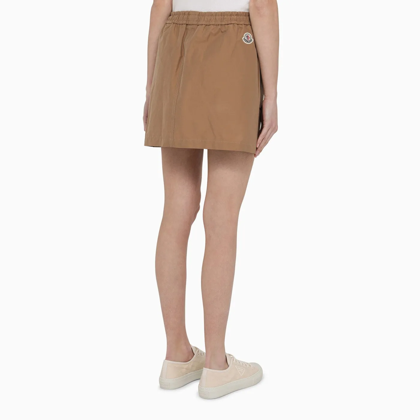 Moncler    Moncler Sand Colored Cotton Blend Miniskirt