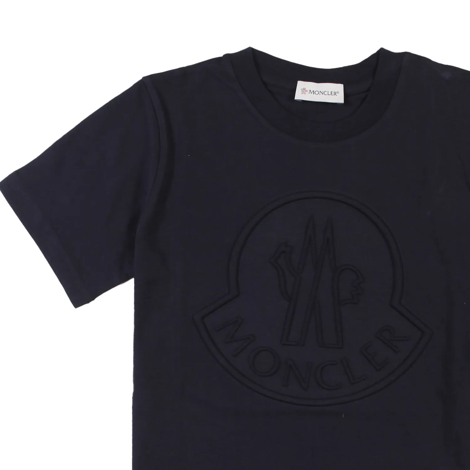 Moncler Navy Blue Moncler T-Shirt With Embossed Logo