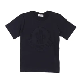 Moncler Navy Blue Moncler T-Shirt With Embossed Logo