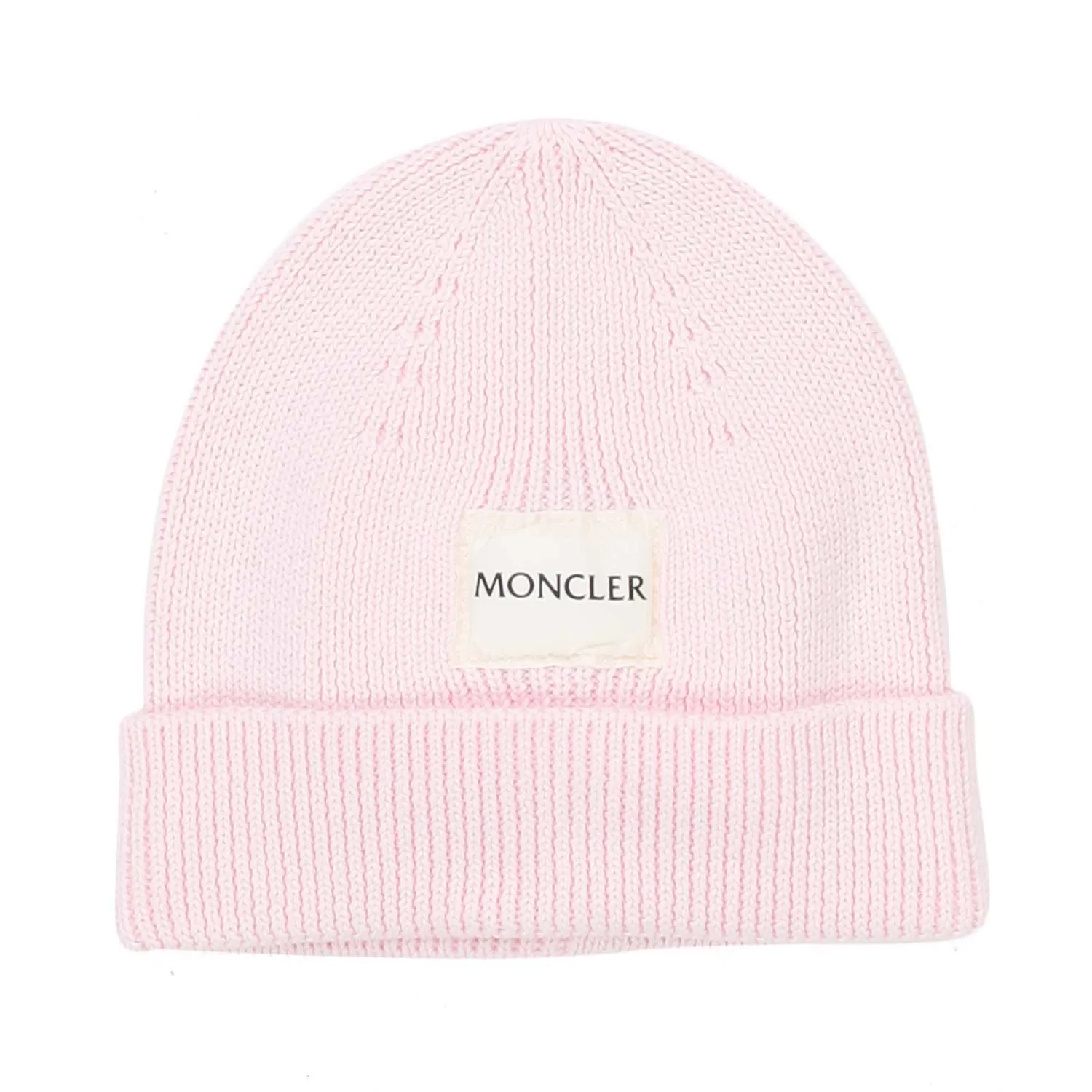 Moncler Pink Cotton Beanie For Baby Girl