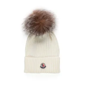 Moncler Pompon Wool Beanie For Girl