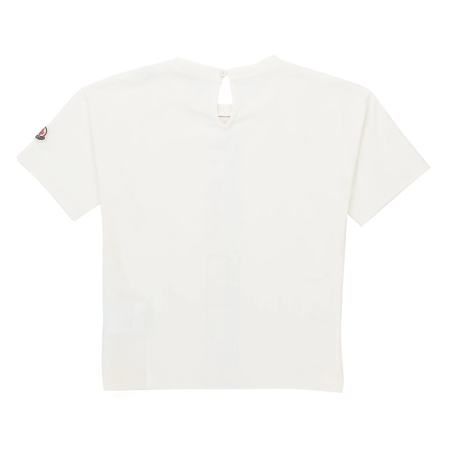 Moncler Silk White T-Shirt With Pink And Black Stripes