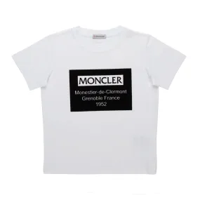 Moncler Teen Boy Logo White T-Shirt