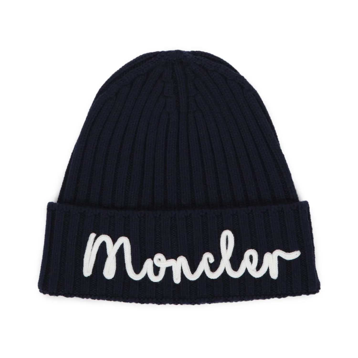 Moncler Unisex Blue Beanie With Logo 01