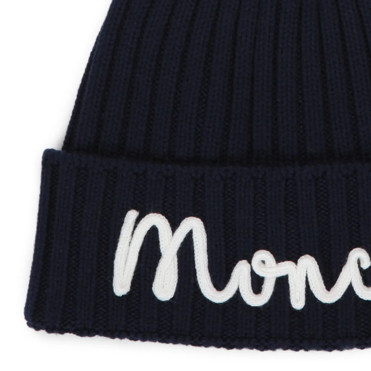 Moncler Unisex Blue Beanie With Logo 01