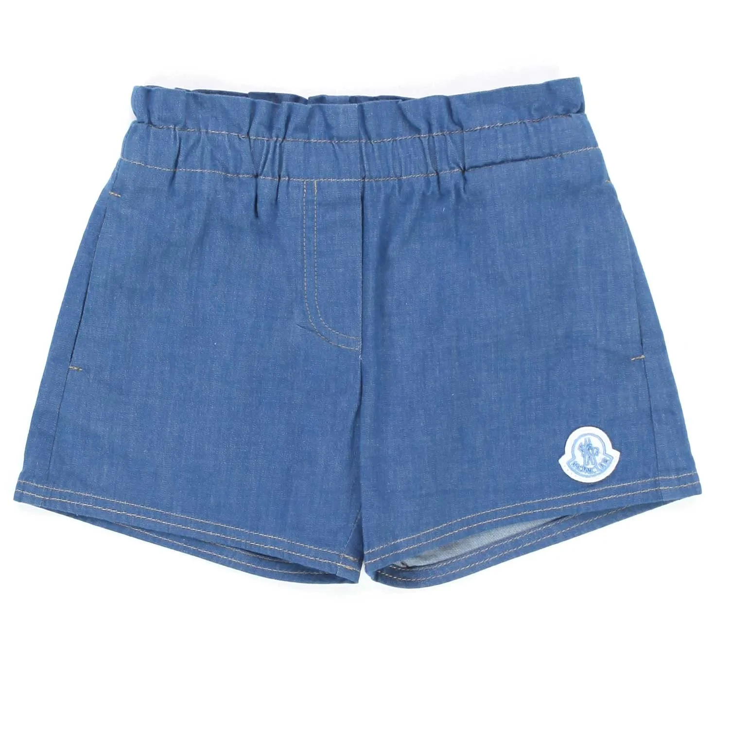 Moncler Unisex Blue Chambray Shorts For Baby