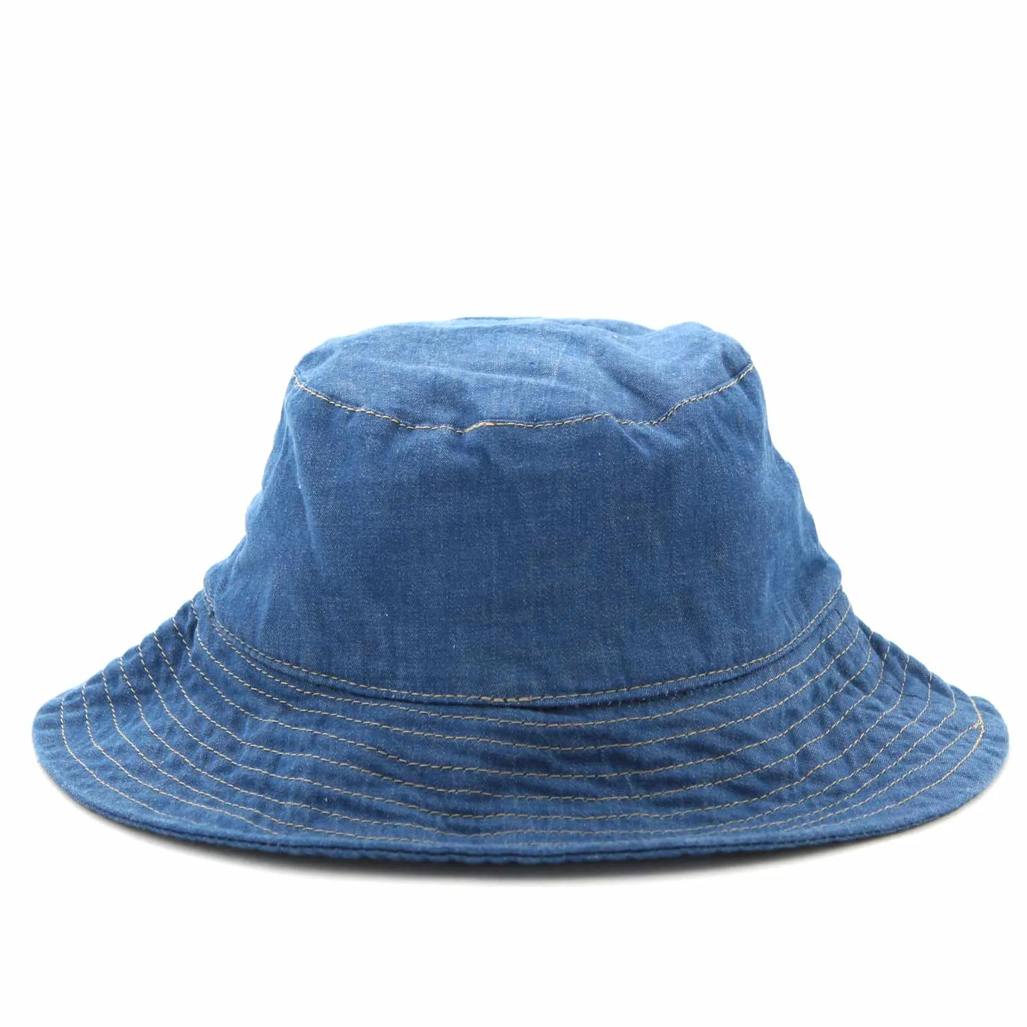 Moncler Unisex Blue Denim Bucket Hat For Baby