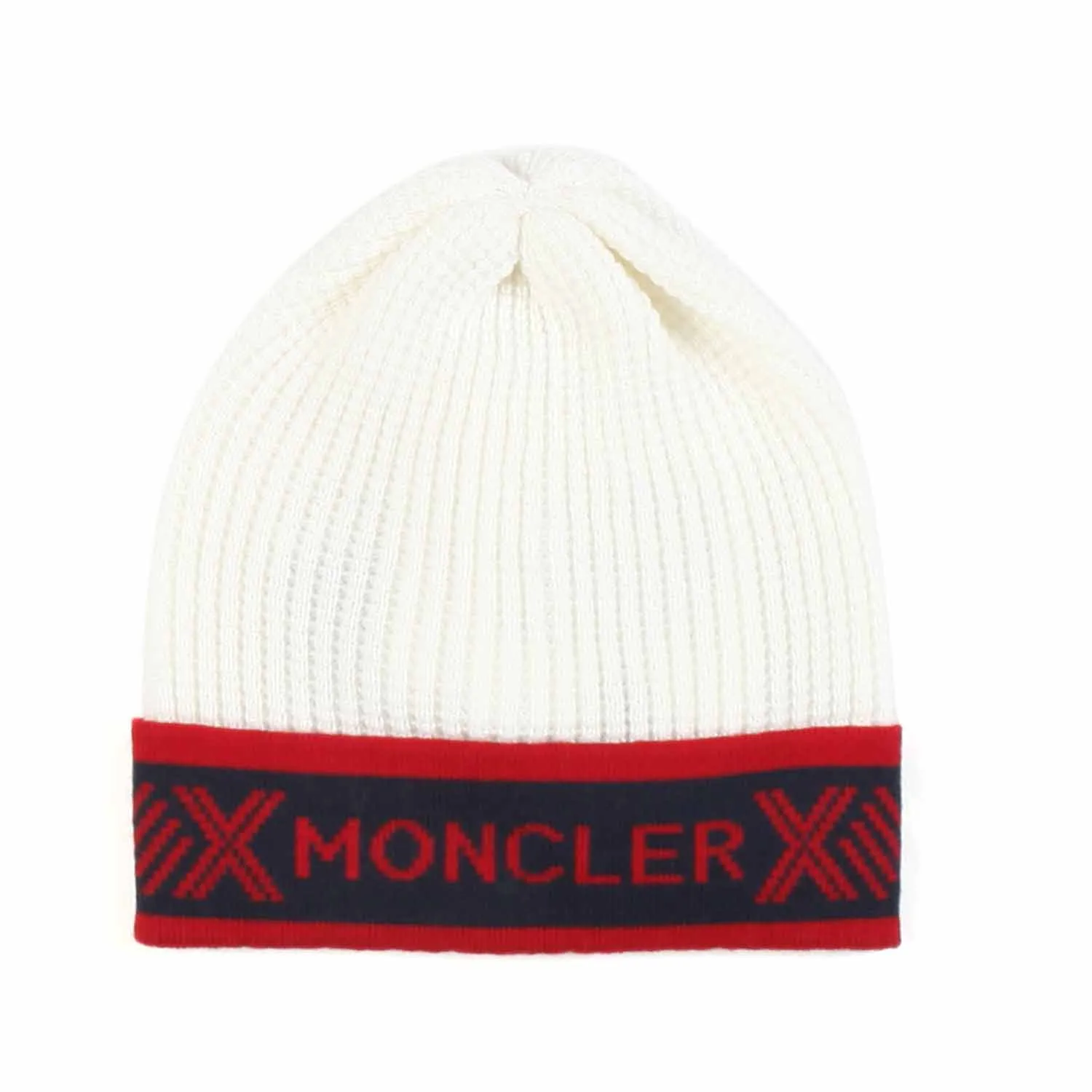 Moncler Unisex Cream White Wool Hat For Baby