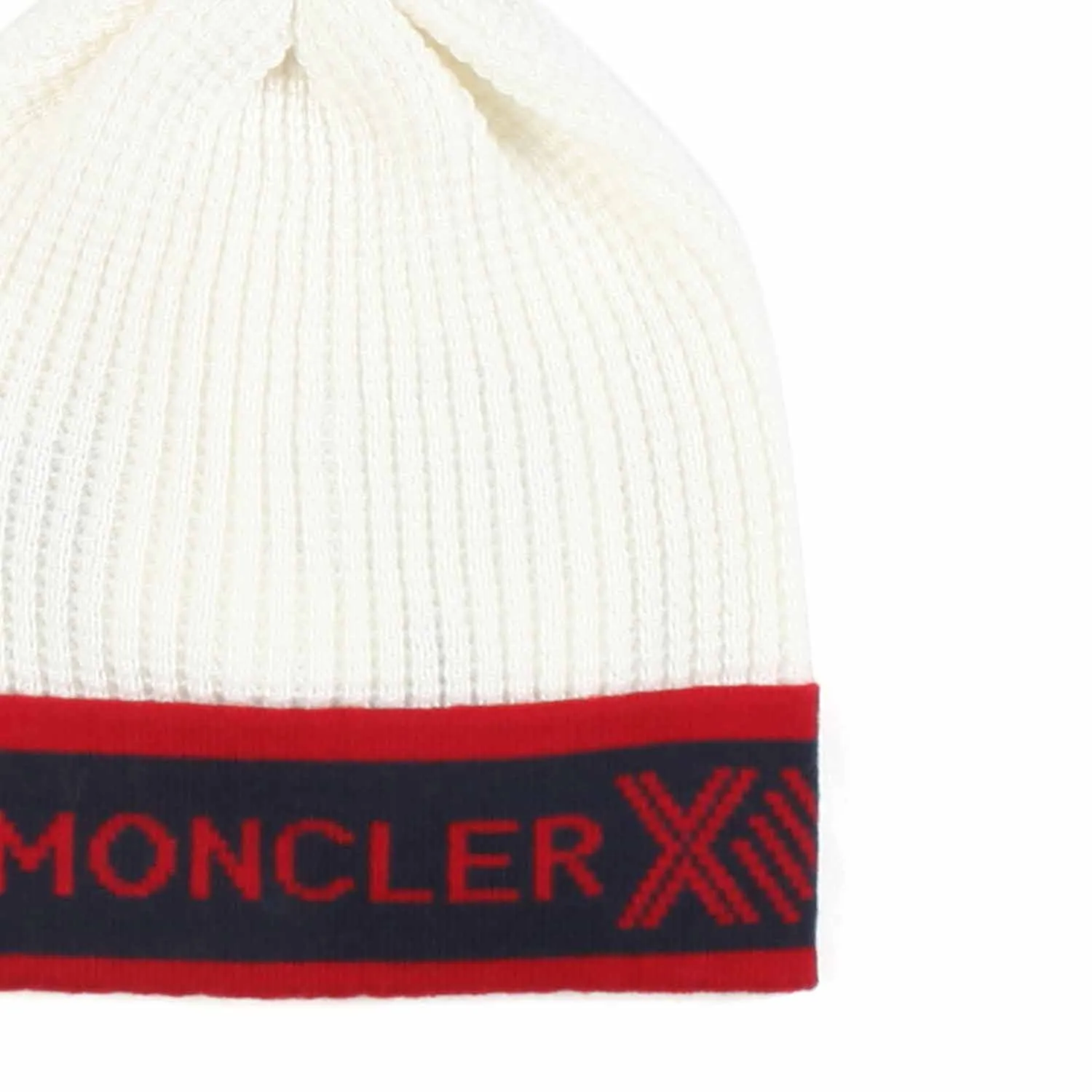 Moncler Unisex Cream White Wool Hat For Baby