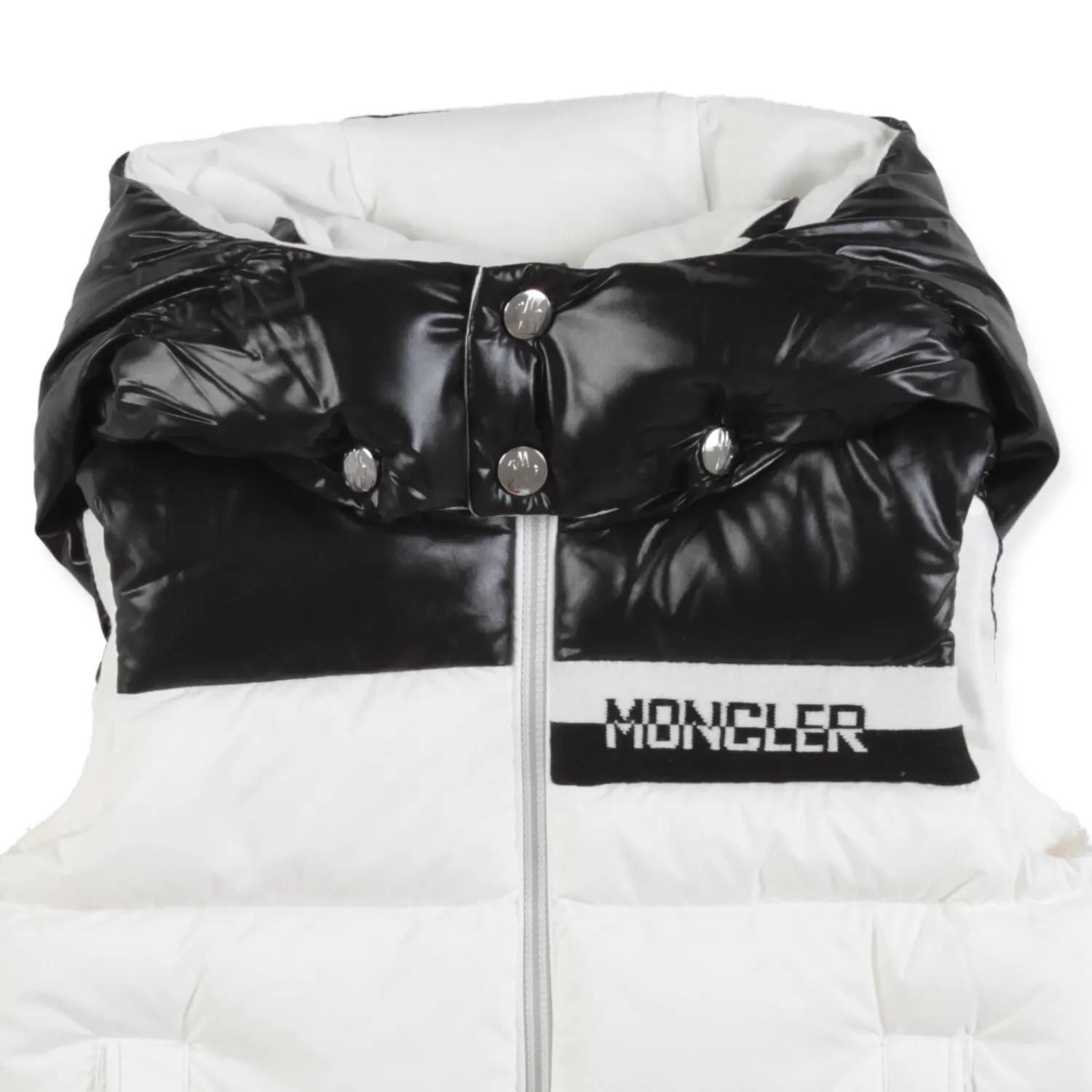 Moncler Unisex Nurow White And Black Vest For Baby