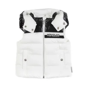 Moncler Unisex Nurow White And Black Vest For Baby