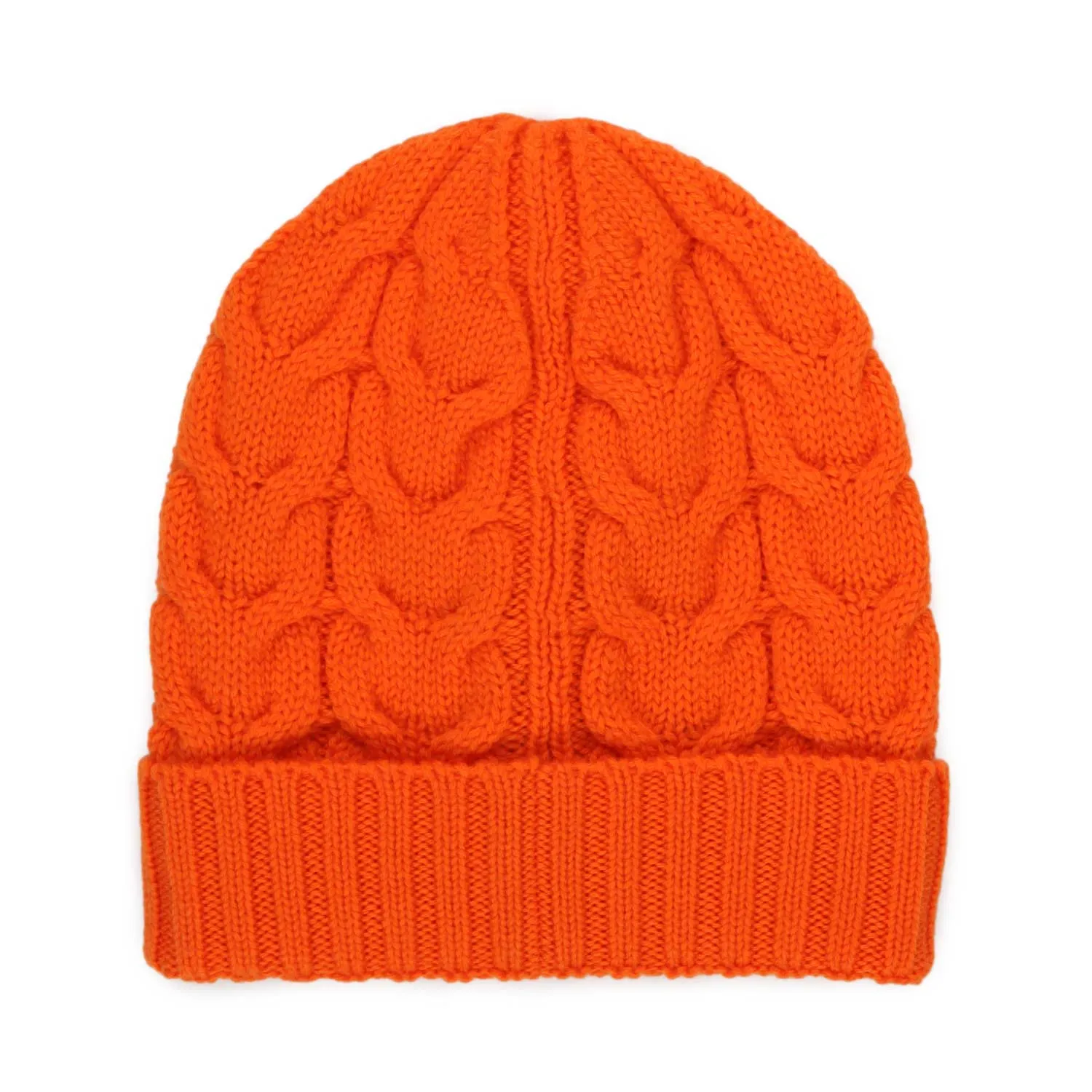 Moncler Unisex Orange Beanie With Logo