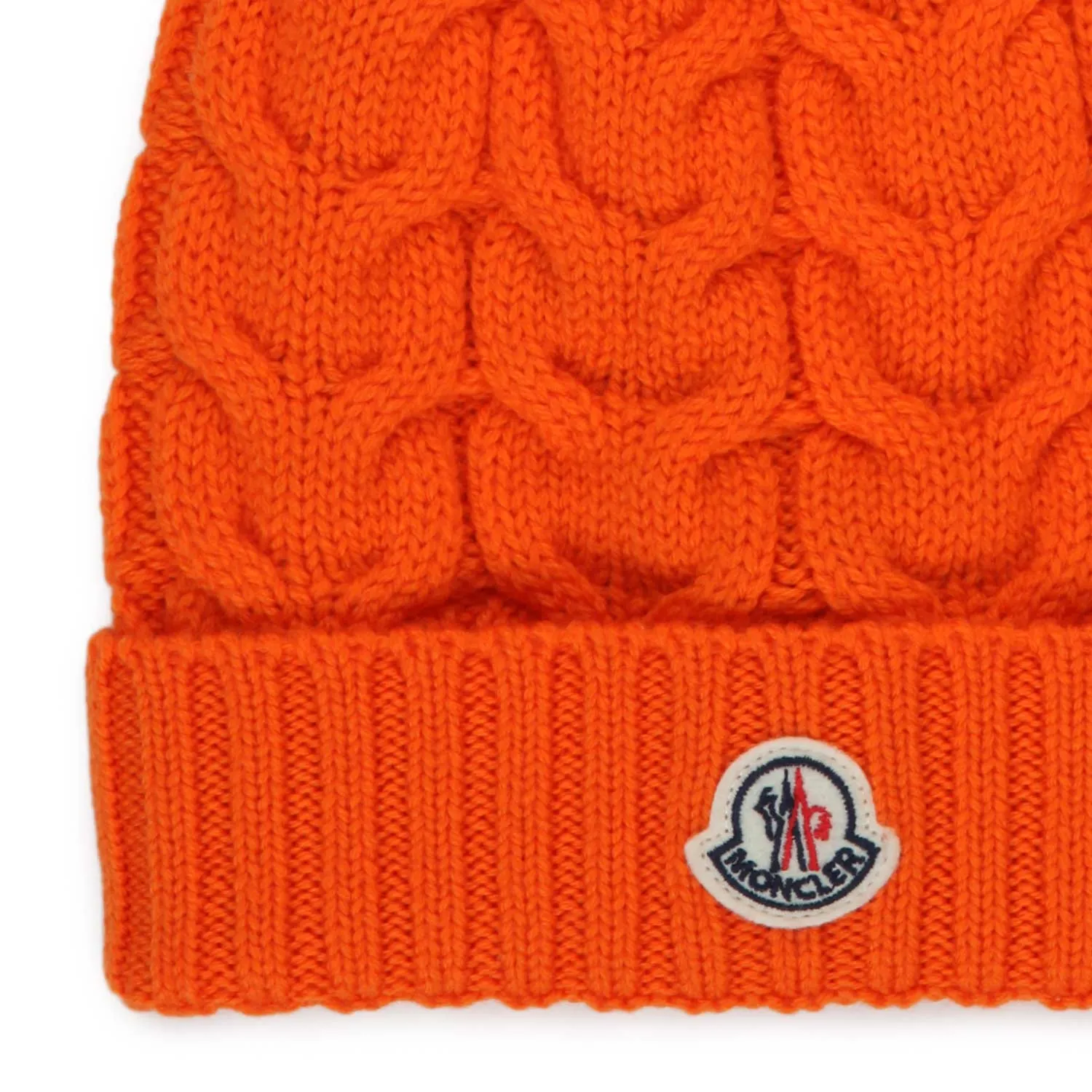 Moncler Unisex Orange Beanie With Logo