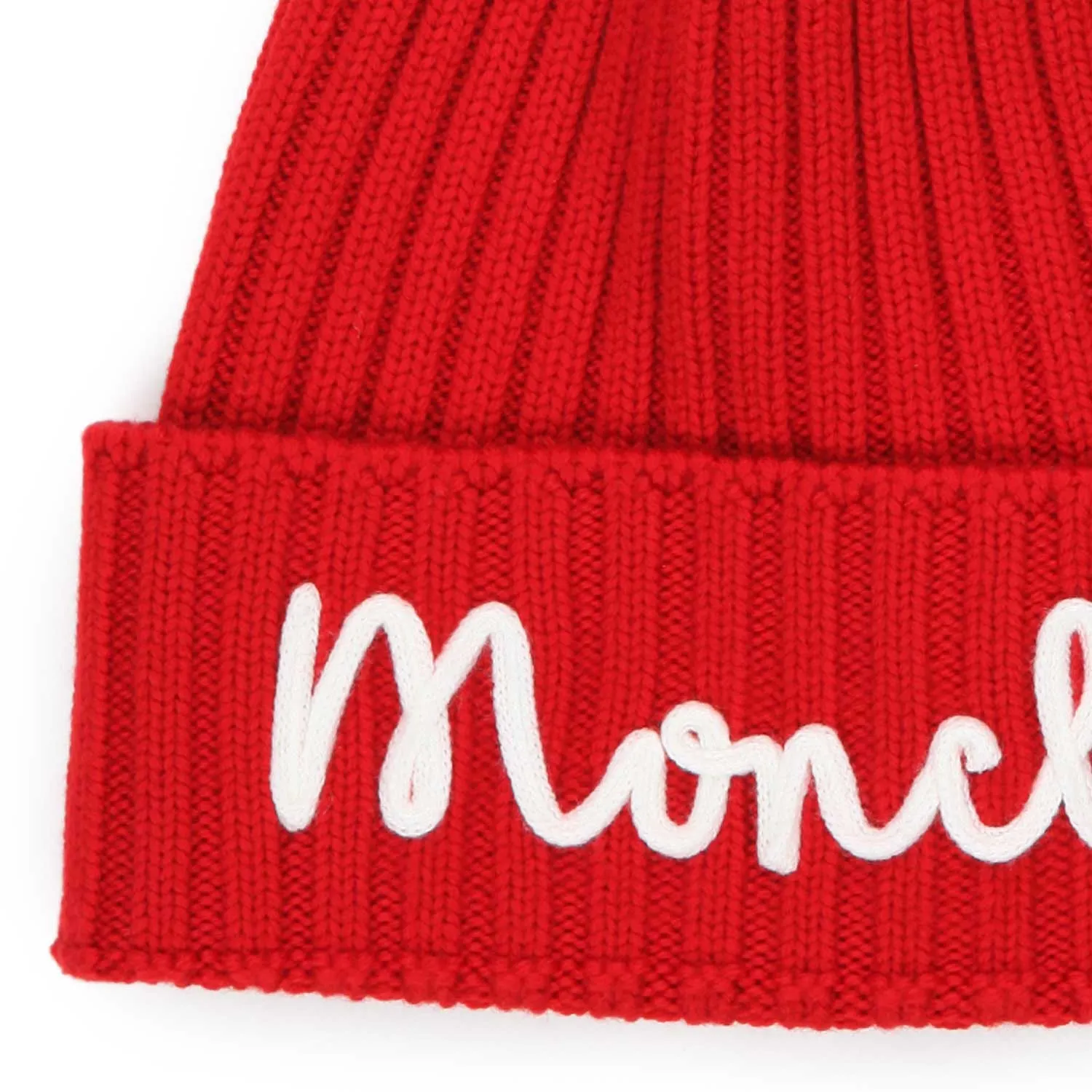 Moncler Unisex Red Beanie With Logo 01