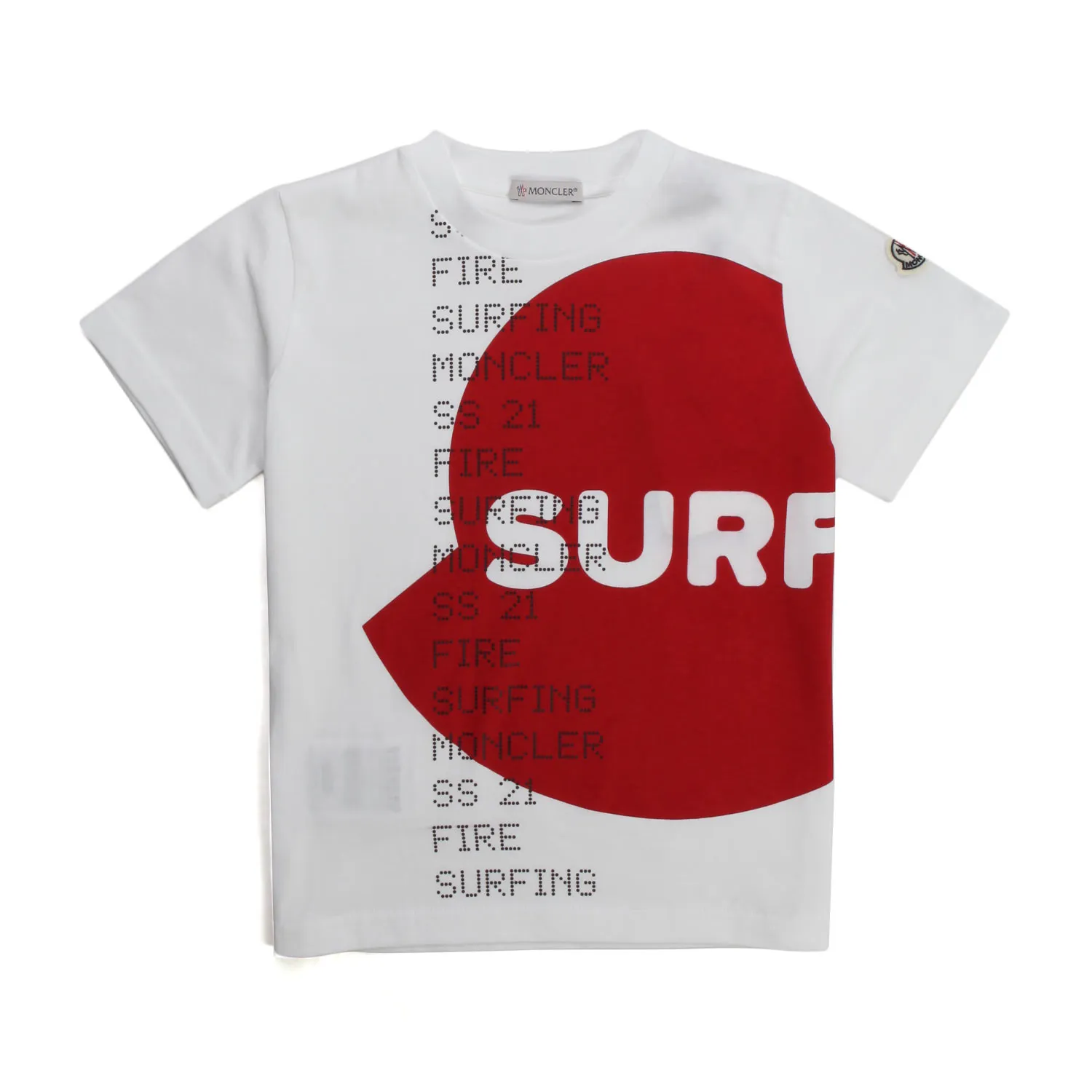 Moncler Unisex White And Red T-Shirt