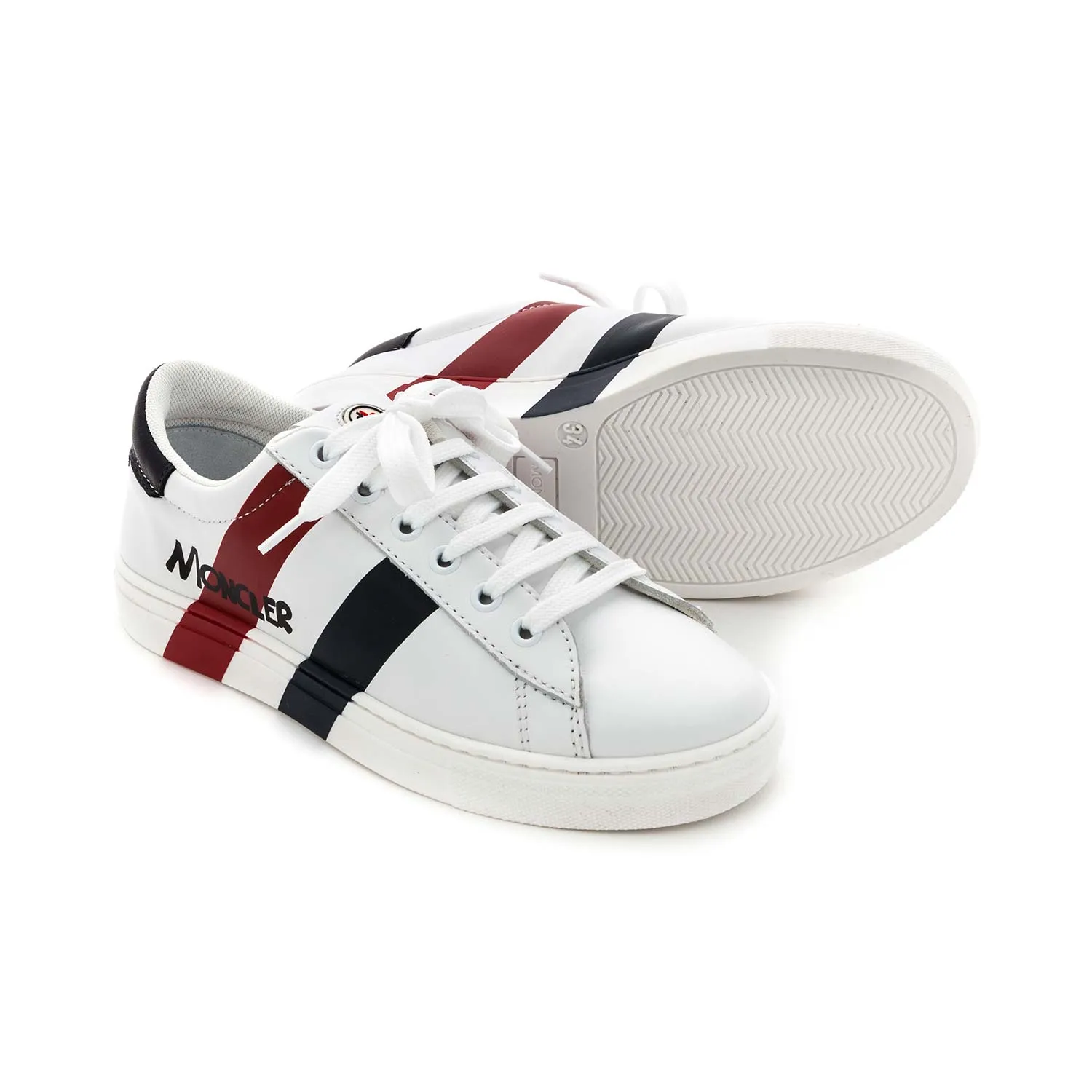 Moncler Unisex White Sneakers With Logo