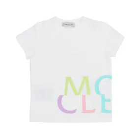 Moncler White Baby T-Shirt With Multicolor Lettering