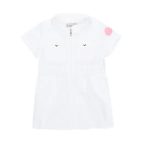 Moncler White Dress With Zip For Baby Girl