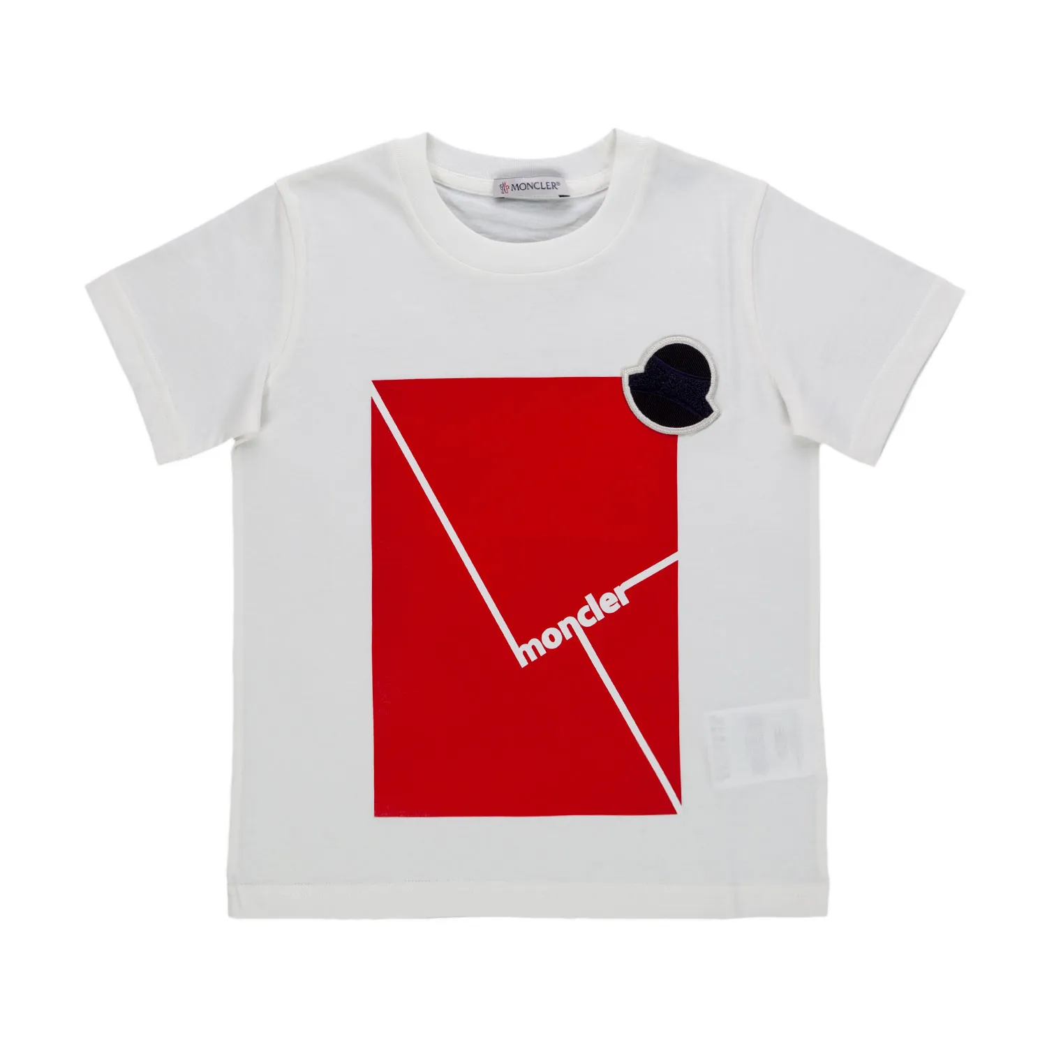 Moncler White Logo Print T-Shirt For Boy