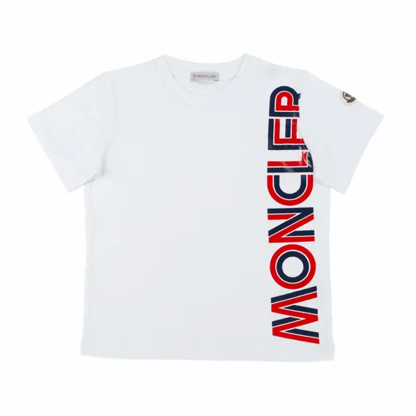 Moncler White Logo T-Shirt For Boy And Teen