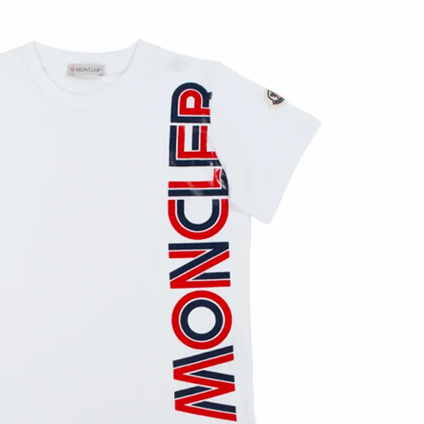 Moncler White Logo T-Shirt For Boy And Teen