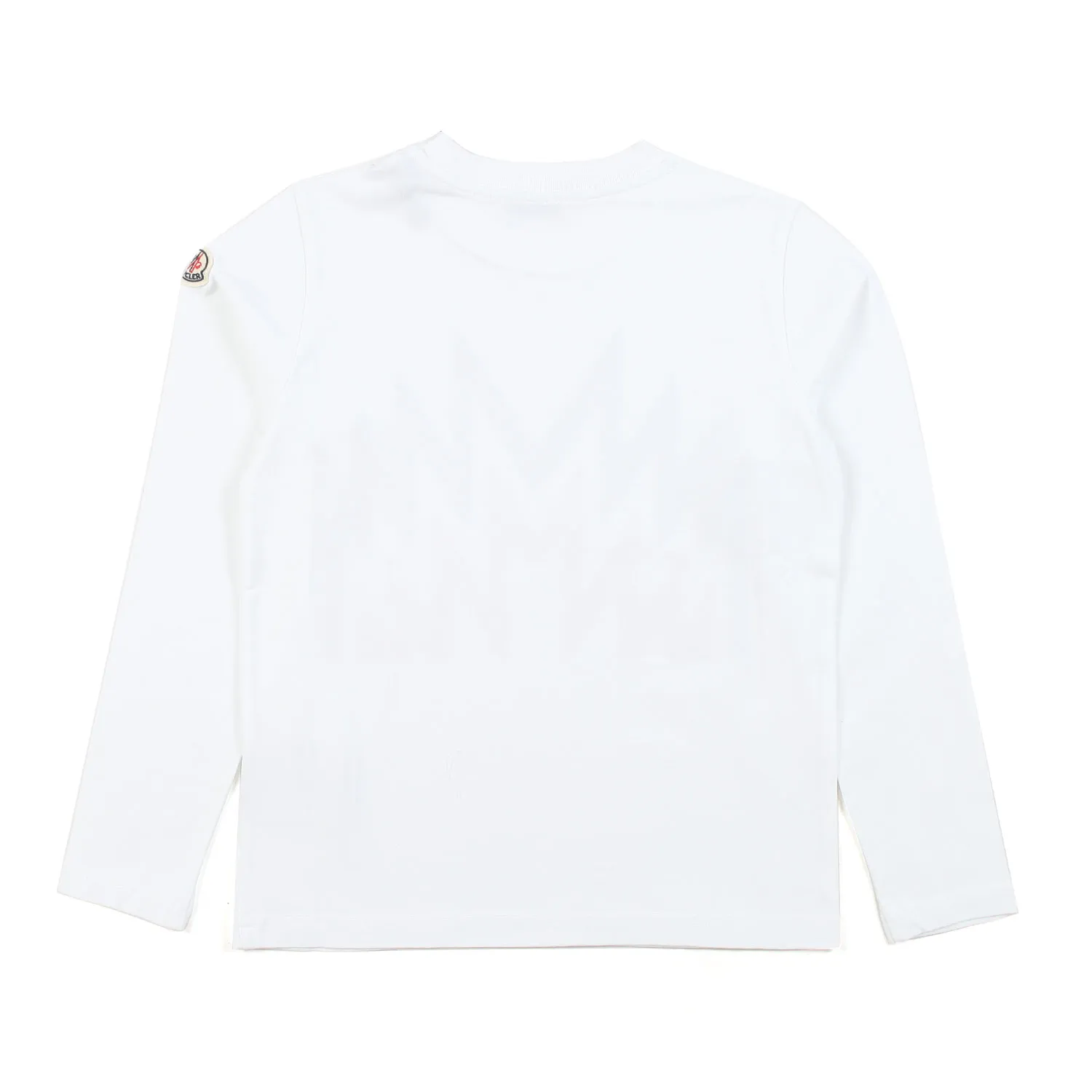 Moncler White Long Sleeve T-Shirt With Blue And Red Print