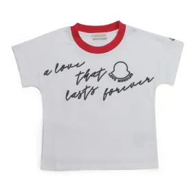 Moncler White T-Shirt For Boy And Girl