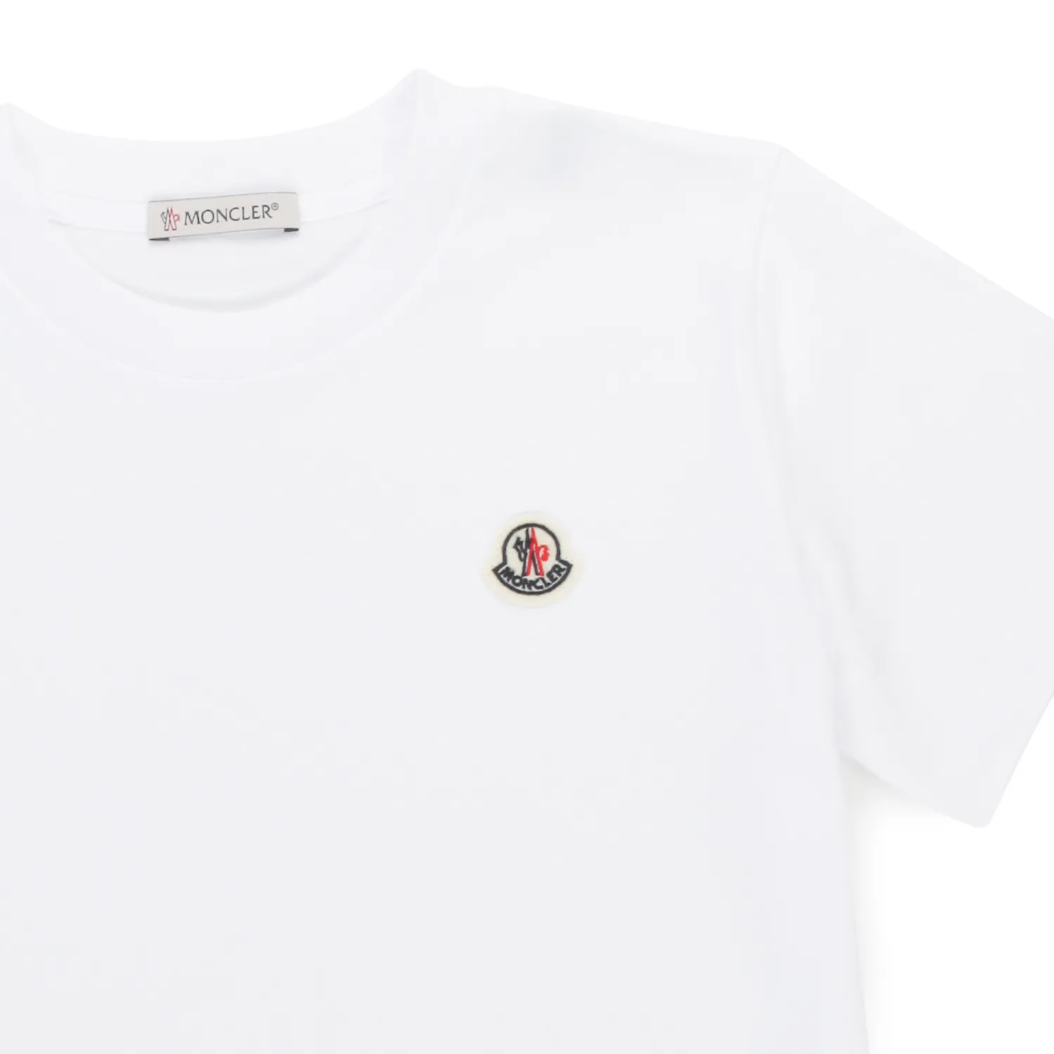 Moncler White T-Shirt With Patch For Children And Teen