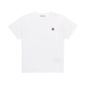 Moncler White T-Shirt With Patch For Children And Teen