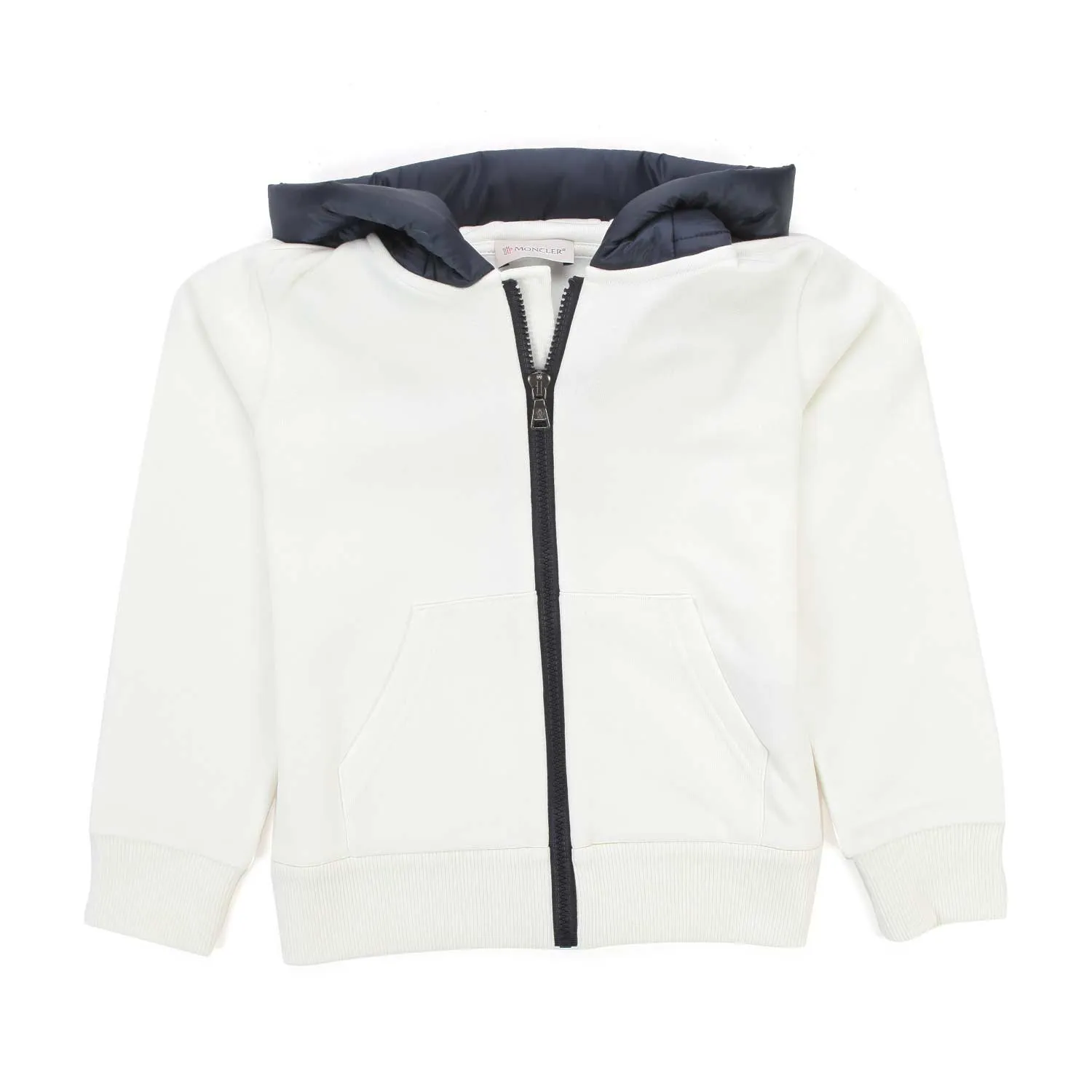 Moncler Zip Up White Hoodie For Boy