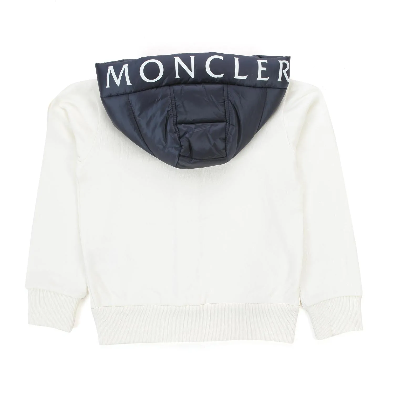 Moncler Zip Up White Hoodie For Boy