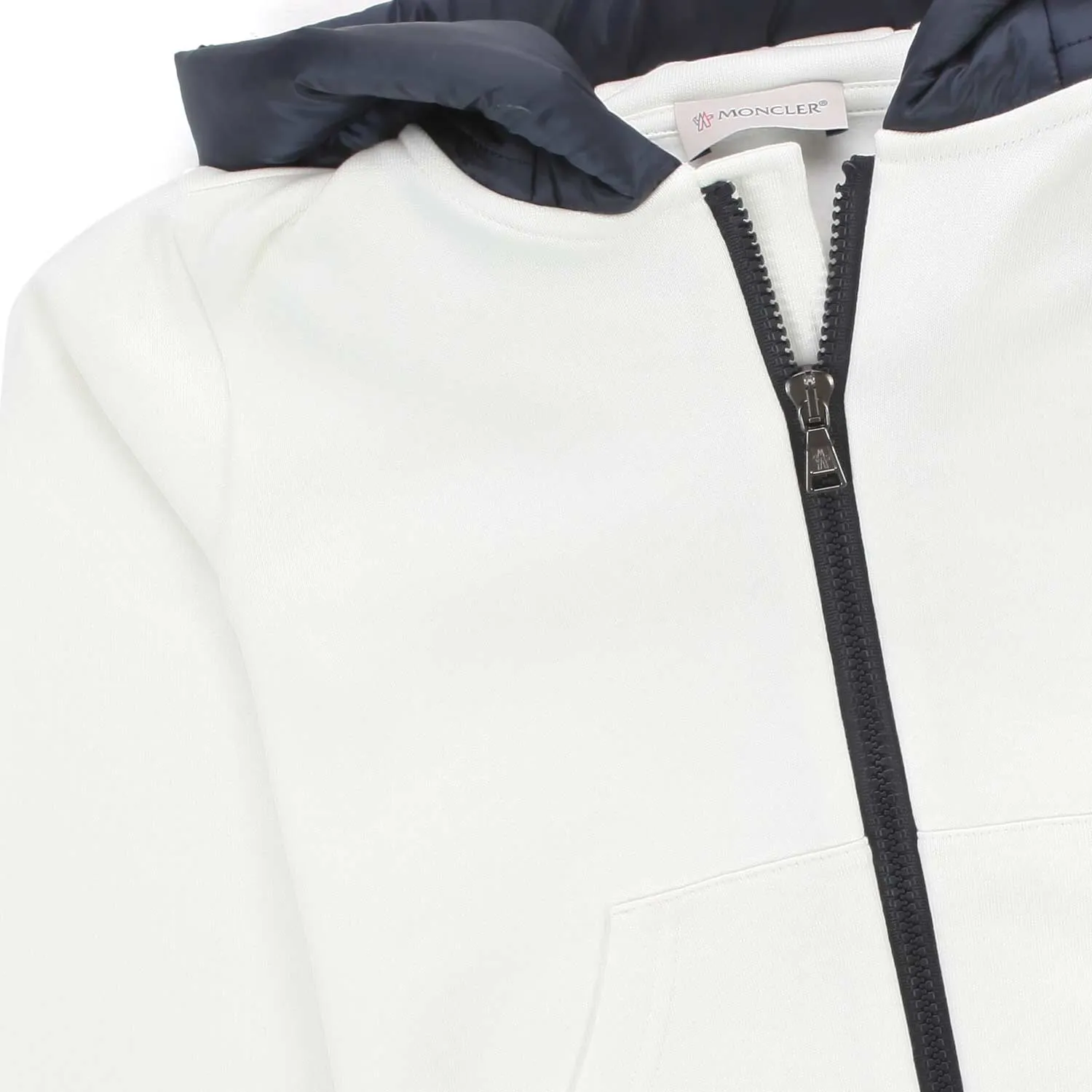 Moncler Zip Up White Hoodie For Boy