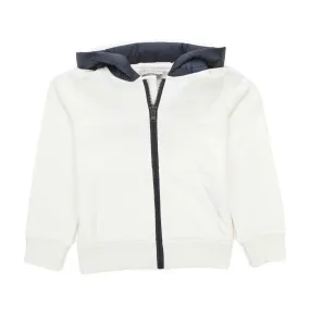 Moncler Zip Up White Hoodie For Boy