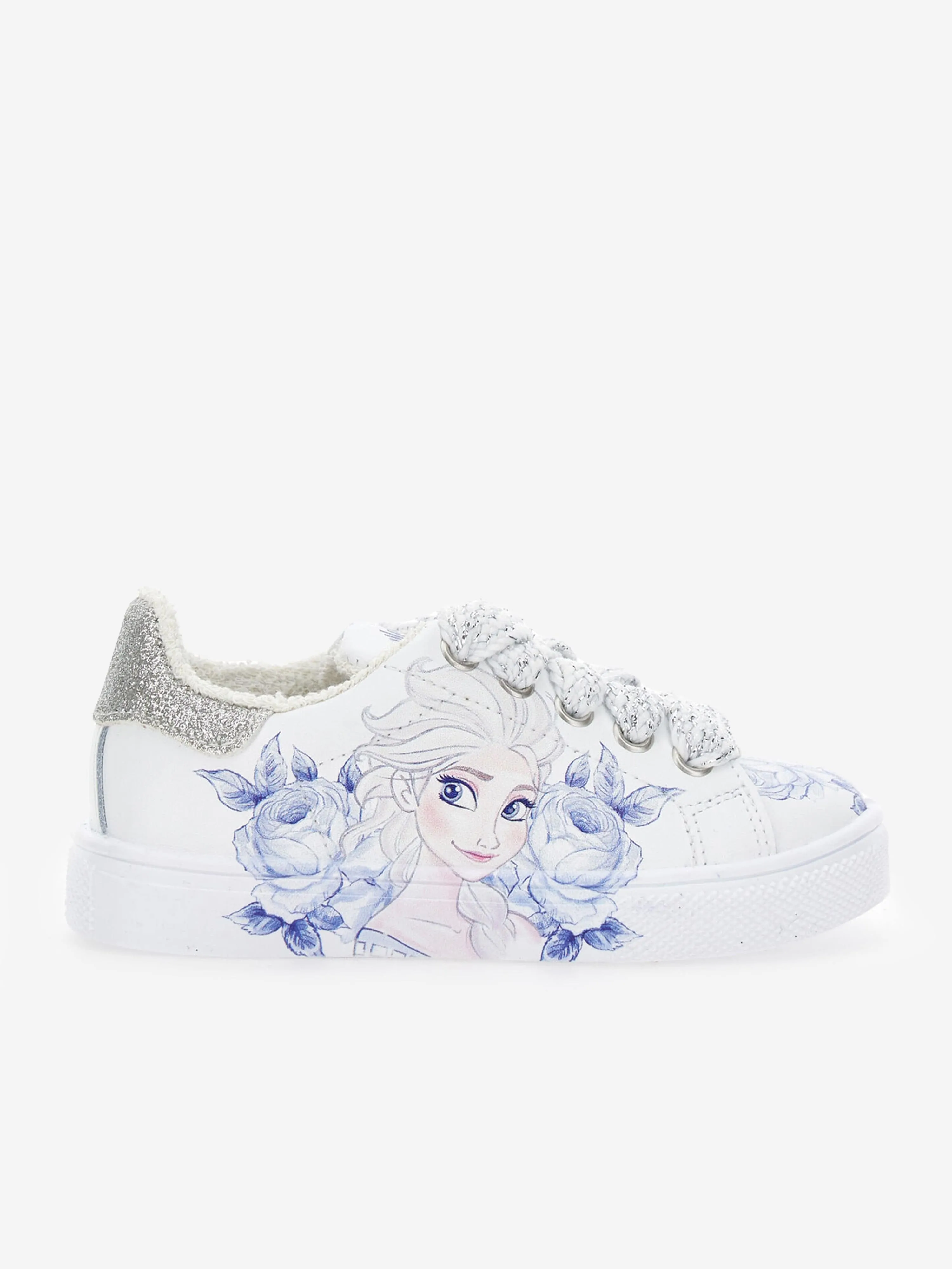 Monnalisa Girls Leather Frozen Trainers in White