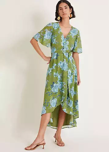 Monsoon Eva Floral Wrap Midi Dress | Grattan