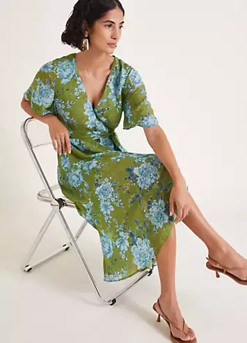 Monsoon Eva Floral Wrap Midi Dress | Grattan